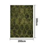LIVARA 160/200cm Loop-Pile Rug Non-Slip Eco Cotton-Latex Backing Soft & Durable Easy to Clean - Fern Moss Green