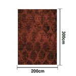 LIVARA 160/200cm Loop-Pile Rug Non-Slip Eco Cotton-Latex Backing, Soft & Durable Easy to Clean - Fern Wine Red