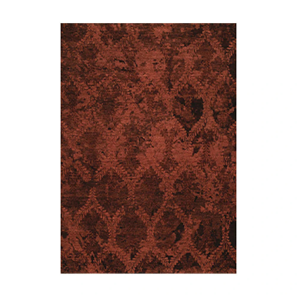 LIVARA 160/200cm Loop-Pile Rug Non-Slip Eco Cotton-Latex Backing, Soft & Durable Easy to Clean - Fern Wine Red