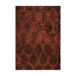 LIVARA 160/200cm Loop-Pile Rug Non-Slip Eco Cotton-Latex Backing, Soft & Durable Easy to Clean - Fern Wine Red