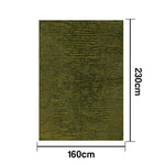 LIVARA 160/200cm Loop-Pile Rug Non-Slip Eco Cotton-Latex Backing Soft & Durable Easy to Clean - Forest Deep Green