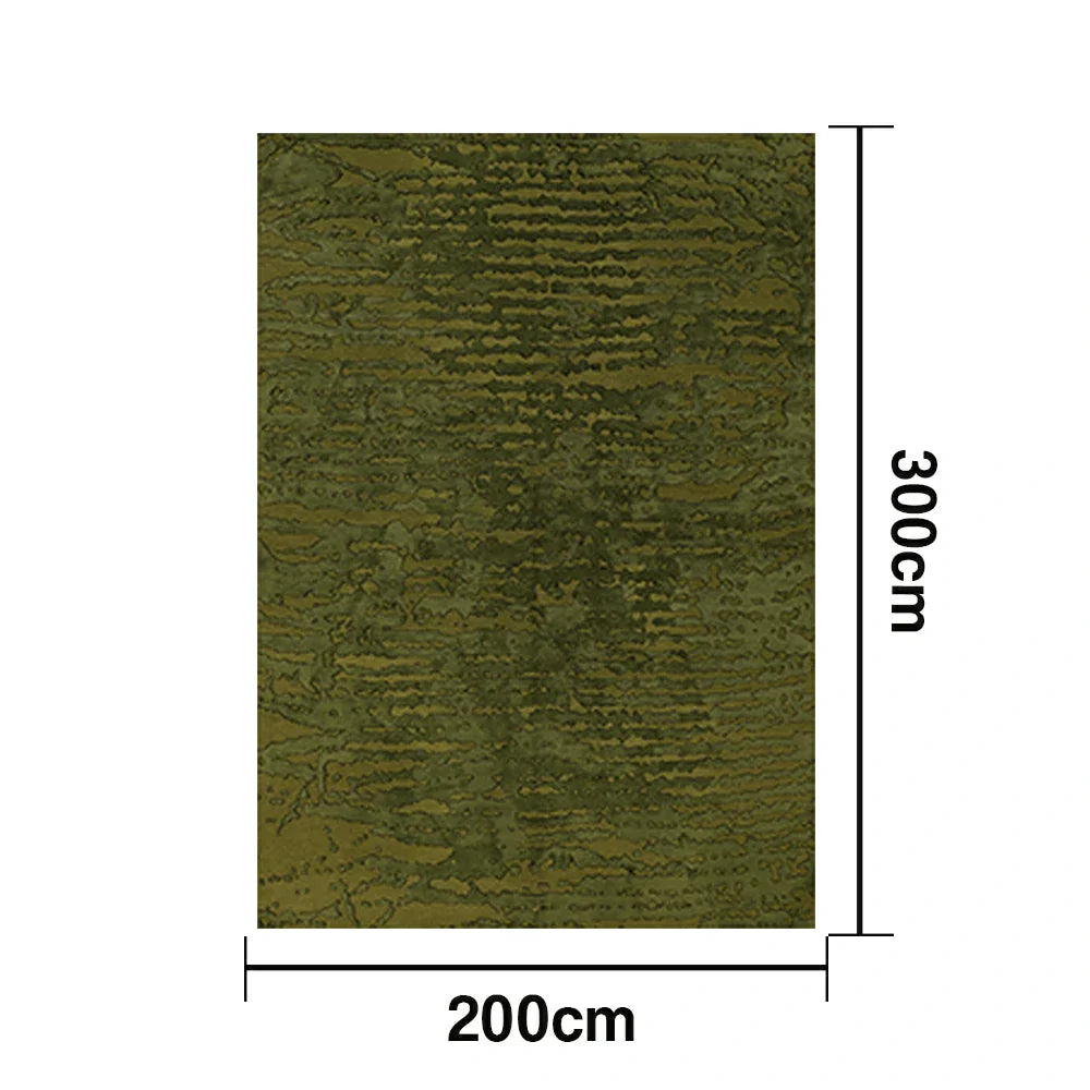LIVARA 160/200cm Loop-Pile Rug Non-Slip Eco Cotton-Latex Backing Soft & Durable Easy to Clean - Forest Deep Green