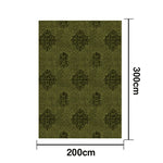 LIVARA 160/200cm Loop-Pile Rug - Non-Slip Eco Cotton-Latex Backing Easy to Clean Soft & Durable - Retro Dark Sage