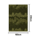 LIVARA 160/200cm Nature-Wave Loop-Pile Rug Non-Slip Eco Cotton-Latex Backing Soft & Durable Easy to Clean - Forest Green