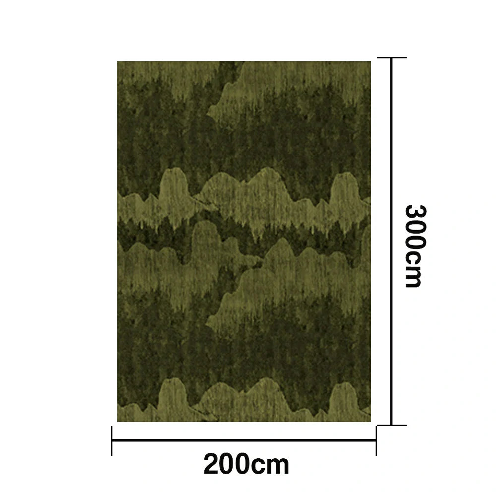 LIVARA 160/200cm Nature-Wave Loop-Pile Rug Non-Slip Eco Cotton-Latex Backing Soft & Durable Easy to Clean - Forest Green