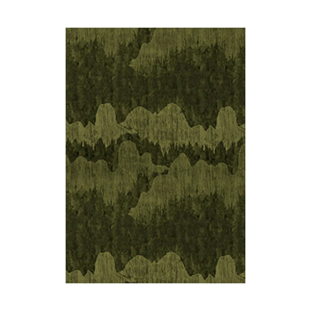 LIVARA 160/200cm Nature-Wave Loop-Pile Rug Non-Slip Eco Cotton-Latex Backing Soft & Durable Easy to Clean - Forest Green