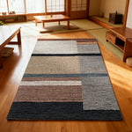LIVARA 160/200cm Modern Multi-Tone Loop-Pile Rug Non-Slip Eco Cotton-Latex Backing Soft & Durable Easy to Clean - Mosaic Tan/Grey