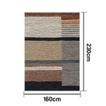 LIVARA 160/200cm Modern Multi-Tone Loop-Pile Rug Non-Slip Eco Cotton-Latex Backing Soft & Durable Easy to Clean - Mosaic Tan/Grey