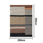 LIVARA 160/200cm Modern Multi-Tone Loop-Pile Rug Non-Slip Eco Cotton-Latex Backing Soft & Durable Easy to Clean - Mosaic Tan/Grey
