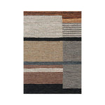 LIVARA 160/200cm Modern Multi-Tone Loop-Pile Rug Non-Slip Eco Cotton-Latex Backing Soft & Durable Easy to Clean - Mosaic Tan/Grey