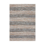 LIVARA 160/200cm Grey-Blend Stripe Loop-Pile Rug Soft & Durable Easy to Clean Non-Slip Eco Cotton-Latex Backing - Natural Grey Mix