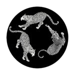 LIVARA 160/200cm Round Leopard-Print Loop-Pile Rug Easy to Clean Non-Slip Eco Cotton-Latex Backing, Soft & Durable - Black