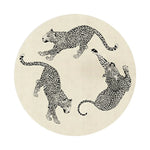 LIVARA 160/200cm Round Leopard-Print Loop-Pile Rug - Non-Slip Eco Cotton-Latex Backing, Soft & Durable, Easy to Clean - Beige