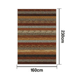 LIVARA 160/200cm Gabbeh Warm-Stripe Loop-Pile Rug - Upgraded Non-Slip Eco Cotton-Latex Backing - Waterproof, Stain-Resistant, Soft & Durable - Warm Brown Multi