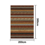 LIVARA 160/200cm Gabbeh Warm-Stripe Loop-Pile Rug - Upgraded Non-Slip Eco Cotton-Latex Backing - Waterproof, Stain-Resistant, Soft & Durable - Warm Brown Multi