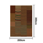 LIVARA 160/200cm Gabbeh Stripe-Patch Loop-Pile Rug Upgraded Non-Slip Waterproof Soft & Durable ¡§C Warm Multi
