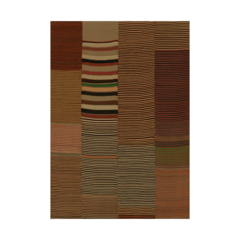 LIVARA 160/200cm Gabbeh Stripe-Patch Loop-Pile Rug Upgraded Non-Slip Waterproof Soft & Durable ¡§C Warm Multi