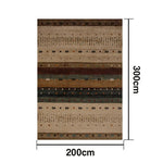 LIVARA 160/200cm Gabbeh Tribal-Stripe Loop-Pile Rug - Upgraded Non-Slip Eco Cotton-Latex Backing - Waterproof, Stain-Resistant, Soft & Durable - Warm Beige