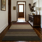 LIVARA 160/200cm Gabbeh Gradient-Stripe Loop-Pile Rug Non-Slip Waterproof ¡§C Dark Earth Tone
