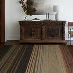 LIVARA 160/200cm Gabbeh Gradient-Stripe Loop-Pile Rug Non-Slip Waterproof ¡§C Dark Earth Tone