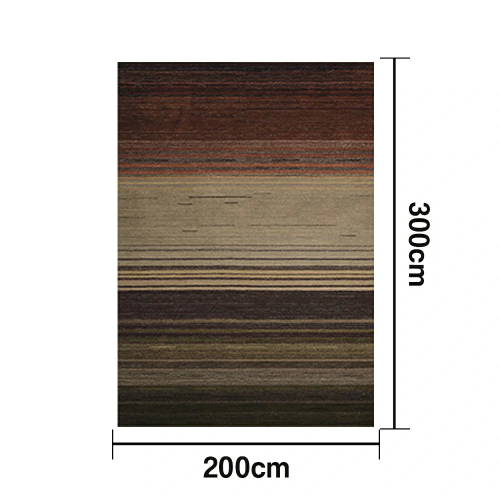 LIVARA 160/200cm Gabbeh Gradient-Stripe Loop-Pile Rug Non-Slip Waterproof ¡§C Dark Earth Tone