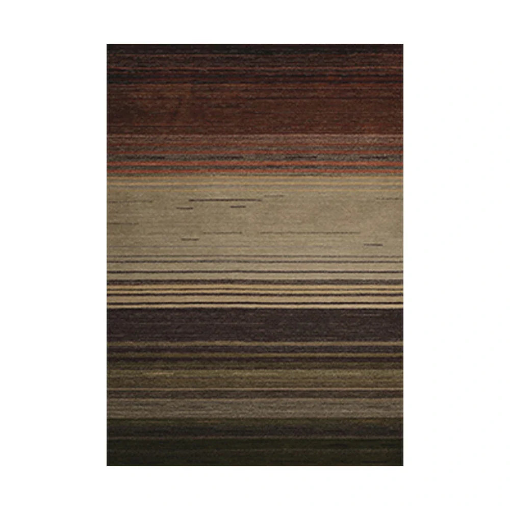 LIVARA 160/200cm Gabbeh Gradient-Stripe Loop-Pile Rug Non-Slip Waterproof ¡§C Dark Earth Tone