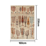 LIVARA 160/200cm Gabbeh Tree-Pattern Loop-Pile Rug - Non-Slip Eco Cotton-Latex Backing - Waterproof Stain-Resistant Soft & Durable - Beige Multi