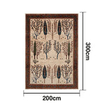 LIVARA 160/200cm Gabbeh Tree-Border Loop-Pile Rug - Non-Slip Eco Cotton-Latex Backing - Waterproof Soft & Durable Stain-Resistant - Beige Multi