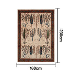 LIVARA 160/200cm Gabbeh Tree-Border Loop-Pile Rug - Non-Slip Eco Cotton-Latex Backing - Waterproof Soft & Durable Stain-Resistant - Beige Multi