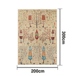 LIVARA 160/200cm Gabbeh Symmetry-Tree Loop-Pile Rug - Non-Slip Eco Cotton-Latex Backing - Waterproof Stain-Resistant Soft & Durable - Beige Multi