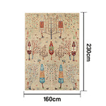 LIVARA 160/200cm Gabbeh Symmetry-Tree Loop-Pile Rug - Non-Slip Eco Cotton-Latex Backing - Waterproof Stain-Resistant Soft & Durable - Beige Multi