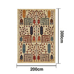 LIVARA 160/200cm Gabbeh Symmetric Botanical Loop-Pile Rug - Upgraded Non-Slip Eco Cotton-Latex Backing - Waterproof Stain-Resistant Soft & Durable - Beige Multi