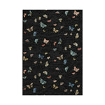 LIVARA 160/200cm Butterfly Print Loop-Pile Rug - Upgraded Non-Slip Eco Cotton-Latex Backing - Waterproof Stain-Resistant Soft & Durable - Black