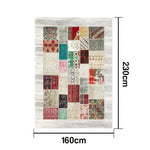 LIVARA 160/200cm Patchwork Multi-Color Loop-Pile Rug - Upgraded Non-Slip Eco Cotton-Latex Backing - Waterproof Stain-Resistant Soft & Durable - Multi-Color
