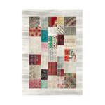 LIVARA 160/200cm Patchwork Multi-Color Loop-Pile Rug - Upgraded Non-Slip Eco Cotton-Latex Backing - Waterproof Stain-Resistant Soft & Durable - Multi-Color