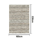 LIVARA 160/200cm Striped Loop-Pile Rug - Upgraded Non-Slip Eco Cotton-Latex Backing - Waterproof Stain-Resistant Soft & Durable - Grey Mix