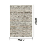LIVARA 160/200cm Striped Loop-Pile Rug - Upgraded Non-Slip Eco Cotton-Latex Backing - Waterproof Stain-Resistant Soft & Durable - Grey Mix