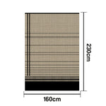 LIVARA 160/200cm Modern Striped Loop-Pile Rug - Upgraded Non-Slip Eco Cotton-Latex Backing - Waterproof Stain-Resistant Soft & Durable - Black Beige