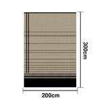 LIVARA 160/200cm Modern Striped Loop-Pile Rug - Upgraded Non-Slip Eco Cotton-Latex Backing - Waterproof Stain-Resistant Soft & Durable - Black Beige