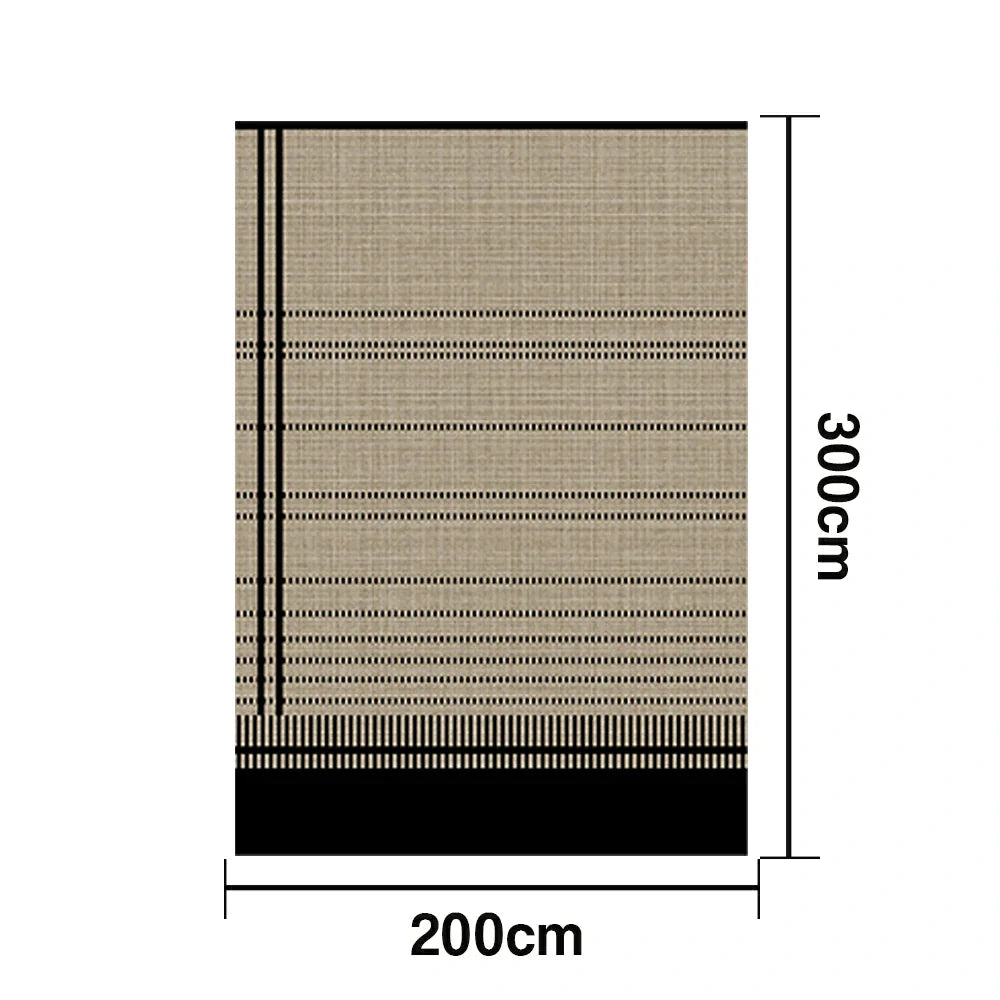 LIVARA 160/200cm Modern Striped Loop-Pile Rug - Upgraded Non-Slip Eco Cotton-Latex Backing - Waterproof Stain-Resistant Soft & Durable - Black Beige