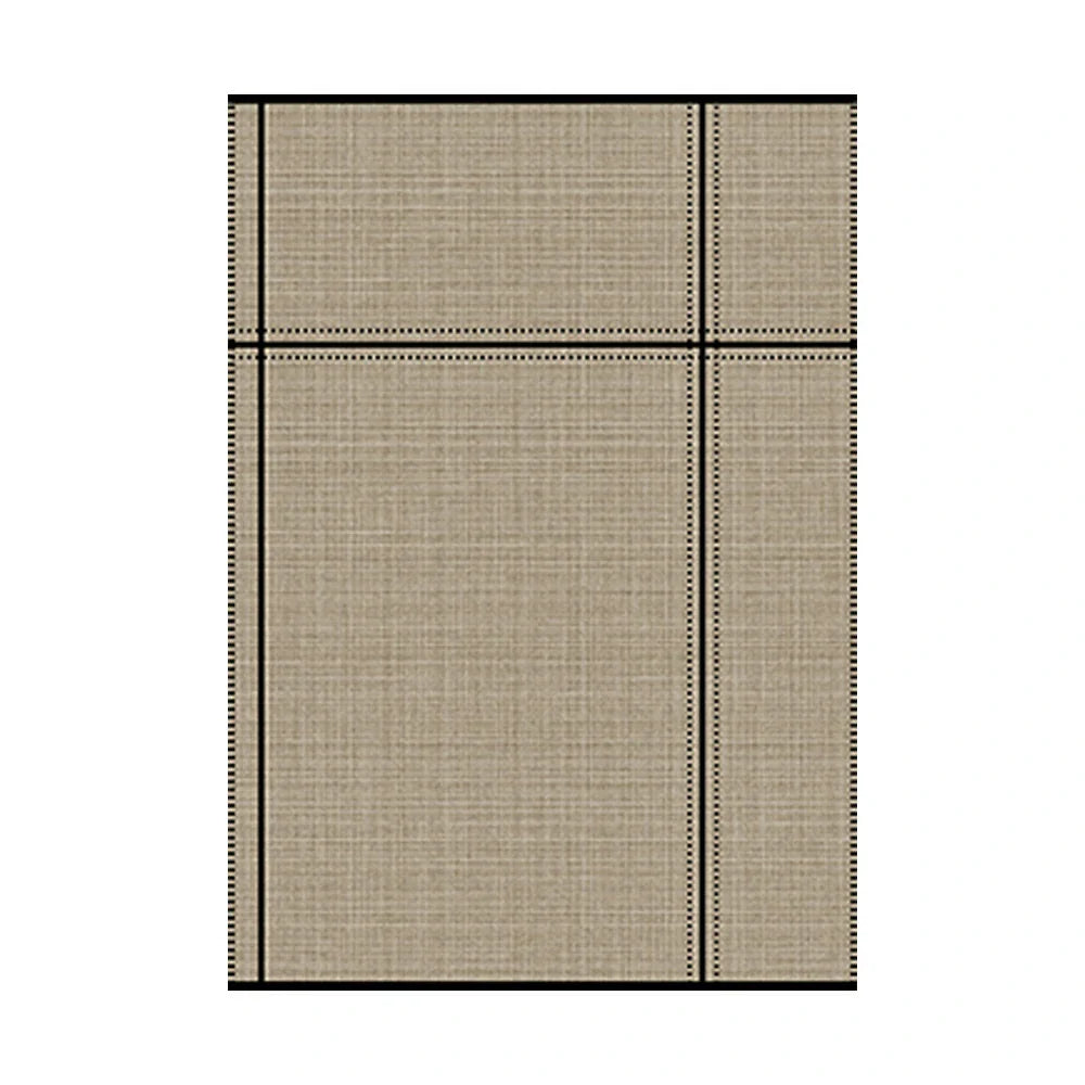 LIVARA 160/200cm Minimalist Line-Grid Loop-Pile Rug - Upgraded Non-Slip Eco Cotton-Latex Backing - Waterproof Stain-Resistant Soft & Durable - Beige Black