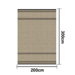 LIVARA 160/200cm Minimalist Border-Stripe Loop-Pile Rug Upgraded Non-Slip Eco Cotton-Latex Backing - Waterproof Stain-Resistant, Soft & Durable - Beige Black