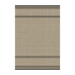 LIVARA 160/200cm Minimalist Border-Stripe Loop-Pile Rug Upgraded Non-Slip Eco Cotton-Latex Backing - Waterproof Stain-Resistant, Soft & Durable - Beige Black