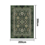 LIVARA 160/200cm Vintage Palace Loop-Pile Rug - Upgraded Non-Slip Eco Cotton-Latex Backing - Waterproof Soft & Durable Stain-Resistant - Green