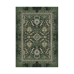 LIVARA 160/200cm Vintage Palace Loop-Pile Rug - Upgraded Non-Slip Eco Cotton-Latex Backing - Waterproof Soft & Durable Stain-Resistant - Green