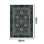 LIVARA 160/200cm Vintage Palace Loop-Pile Rug - Upgraded Non-Slip Eco Cotton-Latex Backing - Waterproof Stain-Resistant Soft & Durable - Blue
