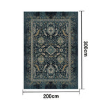 LIVARA 160/200cm Vintage Palace Loop-Pile Rug - Upgraded Non-Slip Eco Cotton-Latex Backing - Waterproof Stain-Resistant Soft & Durable - Blue