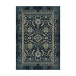LIVARA 160/200cm Vintage Palace Loop-Pile Rug - Upgraded Non-Slip Eco Cotton-Latex Backing - Waterproof Stain-Resistant Soft & Durable - Blue