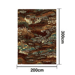 LIVARA 160/200cm Abstract Art Loop-Pile Rug - Upgraded Non-Slip Eco Cotton-Latex Backing - Waterproof Stain-Resistant Soft & Durable - Brown Teal