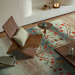 LIVARA 160/200cm Tree-of-Life Gabbeh Loop-Pile Rug - Upgraded Non-Slip Eco Cotton-Latex Backing - Waterproof, Stain-Resistant, Soft & Durable - Blue
